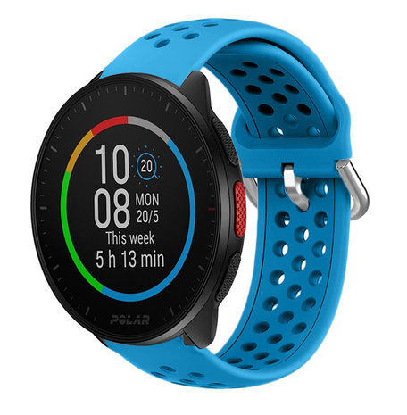 Strap-it Strap-it Bracelet silicone avec trous Polar Pacer (bleu clair)