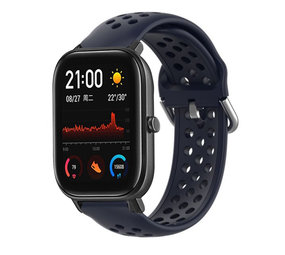 Strap-it Bracelet silicone avec trous Xiaomi Amazfit GTS (bleu foncé)