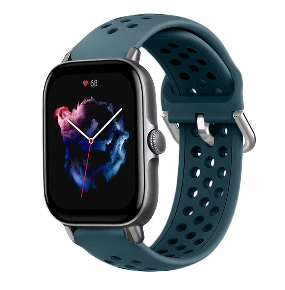 Strap-it Strap-it Bracelet silicone avec trous Amazfit GTS 3 (vert roche)