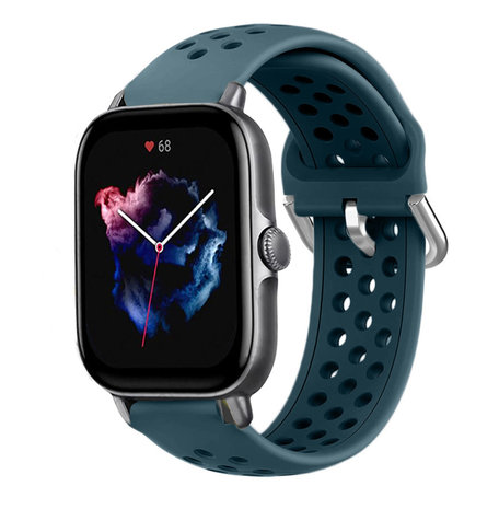 Strap-it Strap-it Bracelet silicone avec trous Amazfit GTS 3 (vert roche)