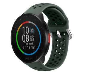 Strap-it Bracelet silicone avec trous Polar Pacer (vert armée)