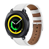 Strap-it Bracelet cuir Samsung Gear Sport (blanc)