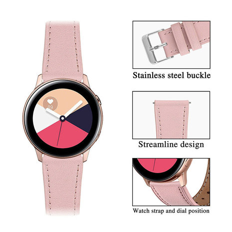 Strap-it Strap-it Bracelet cuir Samsung Gear Sport (rose)