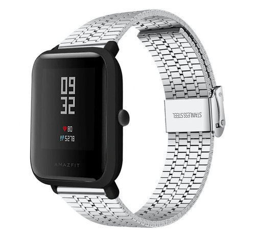 Strap-it Strap-it Bracelet acier inoxydable Xiaomi Amazfit Bip (argent) Strap-it Strap-it Bracelet acier inoxydable Xiaomi Amazfit Bip (argent)