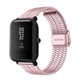 Strap-it Bracelet acier inoxydable Xiaomi Amazfit Bip (rose)