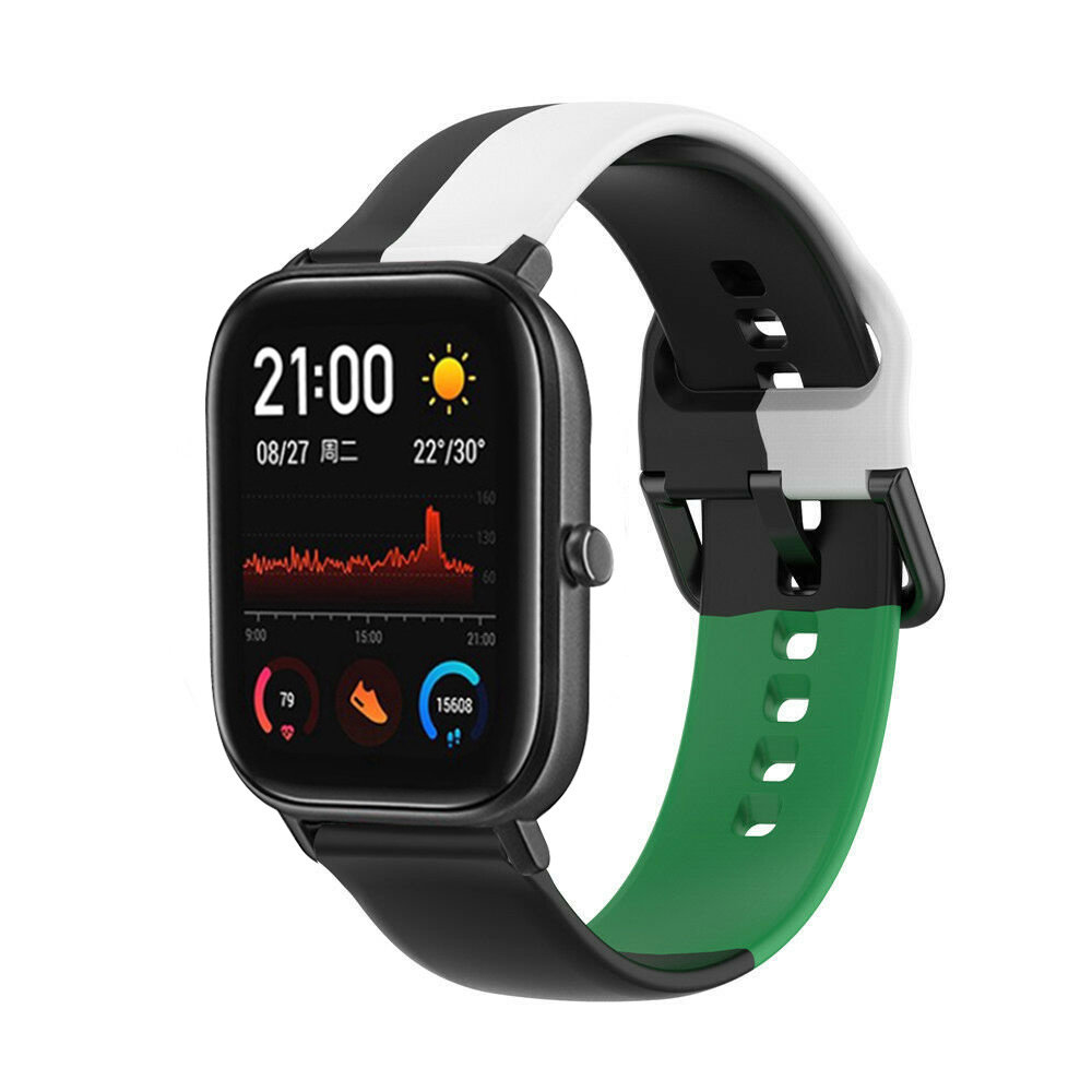 Strap-it Strap-it Bracelet triple sport Xiaomi Amazfit GTS (noir-blanc-vert) Strap-it Strap-it Bracelet triple sport Xiaomi Amazfit GTS (noir-blanc-vert)