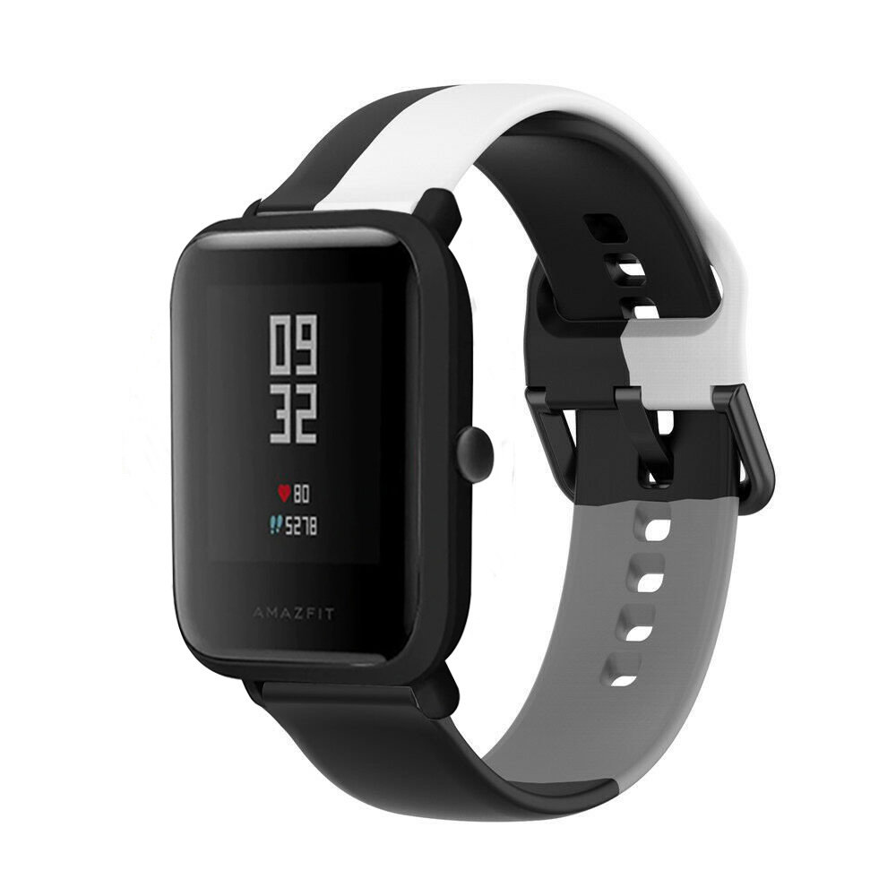 Strap-it Strap-it Bracelet triple sport Xiaomi Amazfit Bip (noir-blanc-gris)