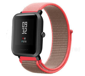 Strap-it Bracelet nylon Xiaomi Amazfit Bip (rose fluo)