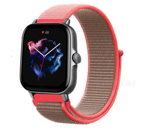 Strap-it Bracelet nylon Amazfit GTS 3 (rose fluo)