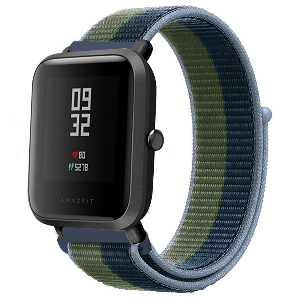 Strap-it Strap-it Bracelet nylon Xiaomi Amazfit Bip (vert et bleu)