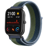 Strap-it Bracelet nylon Xiaomi Amazfit GTS (vert et bleu)