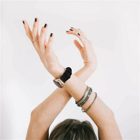 Strap-it Strap-it Bracelet Scrunchie Xiaomi Amazfit GTS (noir)