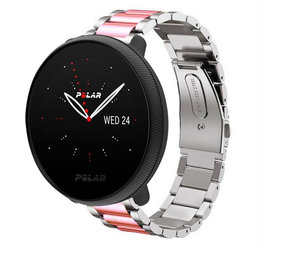 Strap-it Bracelet acier Polar Ignite 2 (argent/rose)