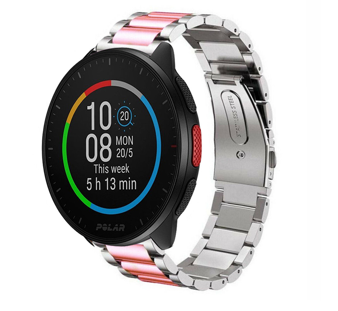 Strap-it Strap-it Bracelet acier Polar Pacer (argent/rose)