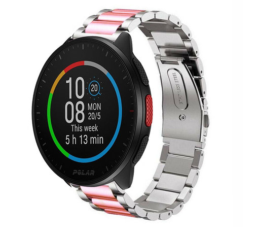 Strap-it Strap-it Bracelet acier Polar Pacer (argent/rose)