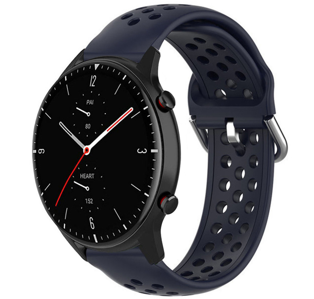 Strap-it Strap-it Bracelet silicone Amazfit GTR 2 avec trous (bleu foncé)