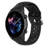 Strap-it Bracelet silicone avec trous Amazfit GTR 3 (Pro) (noir)