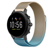 Strap-it Bracelet Milanais Fossil Gen 5 (bleu/or)