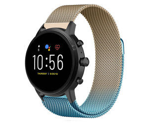 Strap-it Bracelet Milanais Fossil Gen 5 (bleu/or)