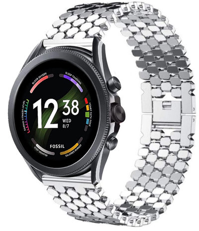 Strap-it Strap-it Bracelet acier poisson Fossil Gen 6 - 44mm (argent)