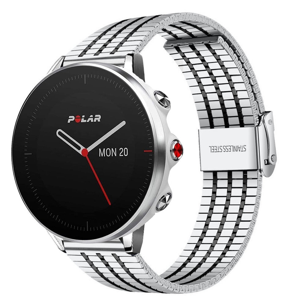 Strap-it Strap-it Bracelet acier inoxydable Polar Grit X (argent/noir) Strap-it Strap-it Bracelet acier inoxydable Polar Grit X (argent/noir)