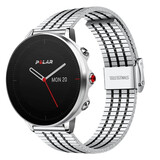 Strap-it Bracelet acier inoxydable Polar Grit X (argent/noir)