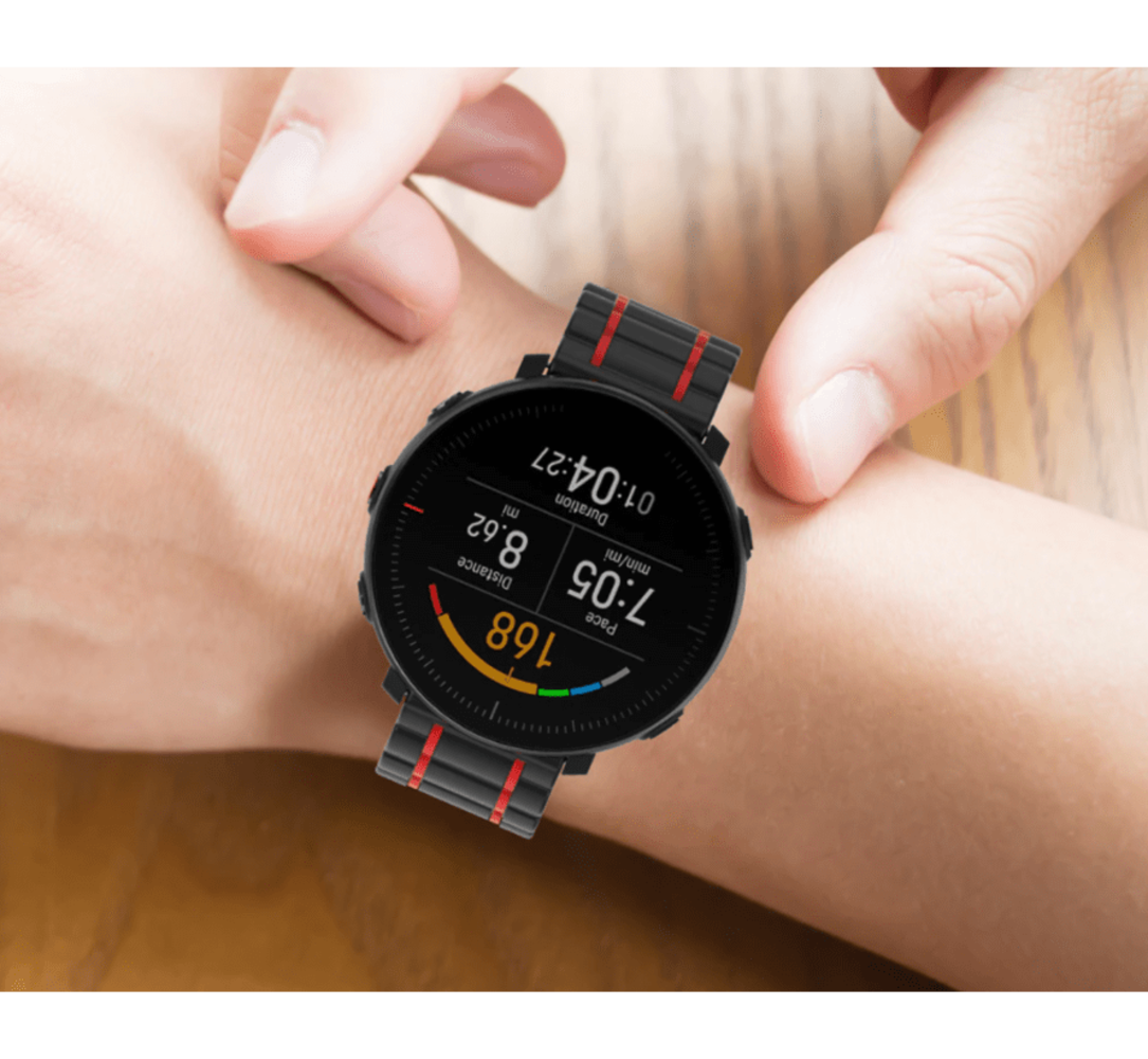 Strap-it Strap-it Bracelet sport à boucle Huawei Watch GT 3 Pro 46mm (noir/rouge)