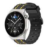 Strap-it Bracelet sport à boucle Huawei Watch GT 3 Pro 46mm (noir/jaune)