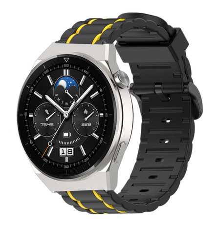 Strap-it Strap-it Bracelet sport à boucle Huawei Watch GT 3 Pro 46mm (noir/jaune) Strap-it Strap-it Bracelet sport à boucle Huawei Watch GT 3 Pro 46mm (noir/jaune)