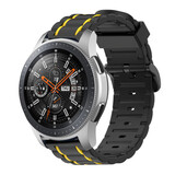 Strap-it Bracelet sport à boucle Samsung Galaxy Watch 46mm (noir/jaune)