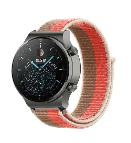 Strap-it Strap-it Bracelet nylon Huawei Watch GT 2 Pro (Pommelo rose)
