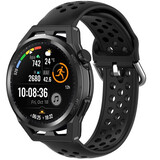 Strap-it Bracelet silicone avec trous Huawei Watch GT Runner (noir)