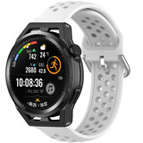 Strap-it Bracelet silicone avec trous Huawei Watch GT Runner (blanc)