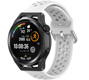 Strap-it Bracelet silicone avec trous Huawei Watch GT Runner (blanc)