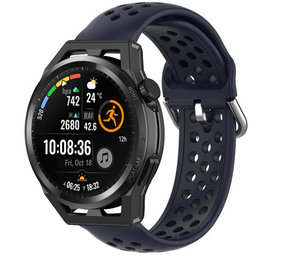 Strap-it Bracelet silicone avec trous Huawei Watch GT Runner (bleu foncé)