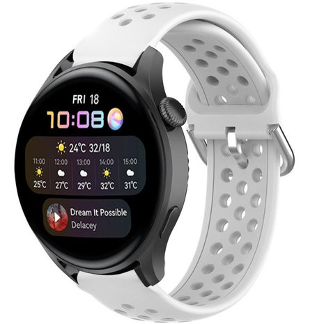 Strap-it Strap-it Bracelet silicone avec trous Huawei Watch 3 (Pro) (blanc)