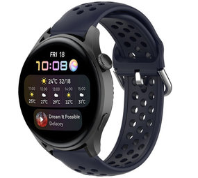 Strap-it Bracelet silicone avec trous Huawei Watch 3 (Pro) (bleu foncé)