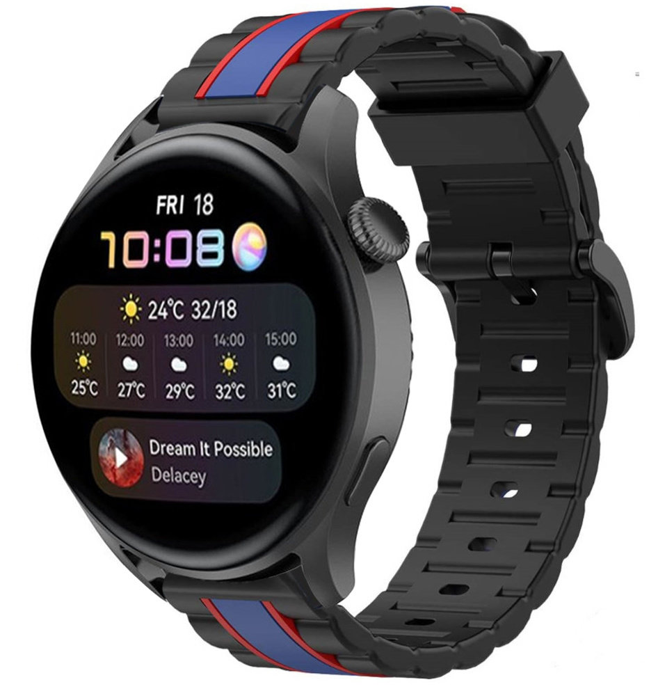Strap-it Strap-it Bracelet special edition Huawei Watch 3 (Pro) (noir/bleu)