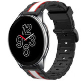 Strap-it Bracelet silicone/cuir OnePlus Watch (noir/blanc)