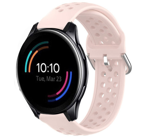 Strap-it Strap-it Bracelet silicone avec trous OnePlus Watch (rose)