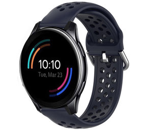 Strap-it Bracelet silicone avec trous OnePlus Watch (bleu foncé)