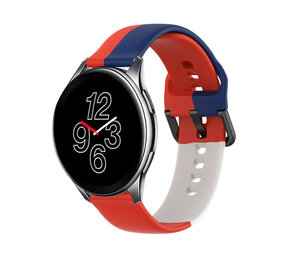 Strap-it Bracelet sport triple OnePlus Watch (rouge-blanc-bleu)