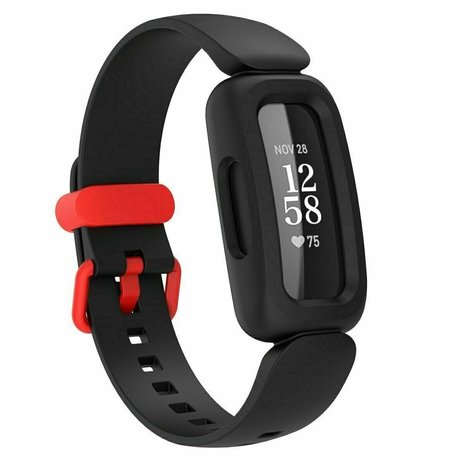 Strap-it Strap-it Bracelet silicone Fitbit Ace 3 (noir/rouge)