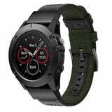 Strap-it Bracelet hybride nylon Garmin Fenix 5/6 (vert armée)