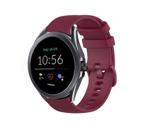 Strap-it Bracelet silicone de luxe Fossil Gen 5e 44mm (rouge foncé)