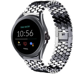 Strap-it Bracelet acier poisson Fossil Gen 5e 44mm (noir)