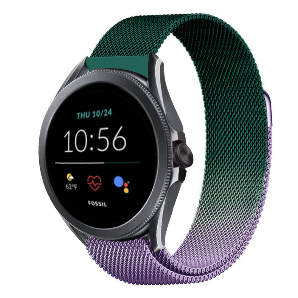 Strap-it Strap-it Fossil Gen 5e Bracelet Milanais 44mm (violet/vert)