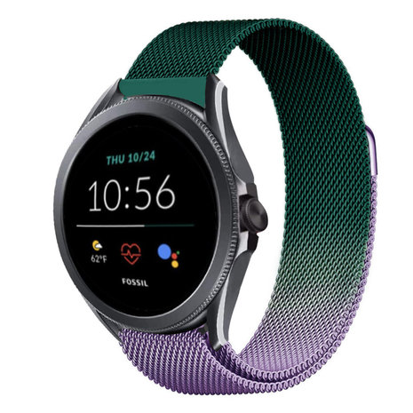 Strap-it Strap-it Fossil Gen 5e Bracelet Milanais 44mm (violet/vert)