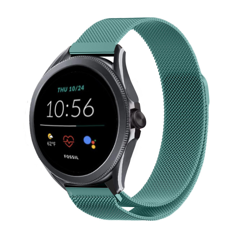 Strap-it Strap-it Fossil Gen 5e Bracelet Milanais 44mm (vert)