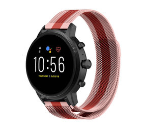 Strap-it Bracelet Milanais Fossil Gen 5 (rouge/rose)